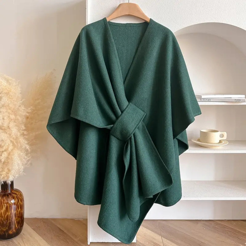 Dámský větruodolný šálový kabát z měkkého akrylu, ideální pro elegantní podzimní styl 3
