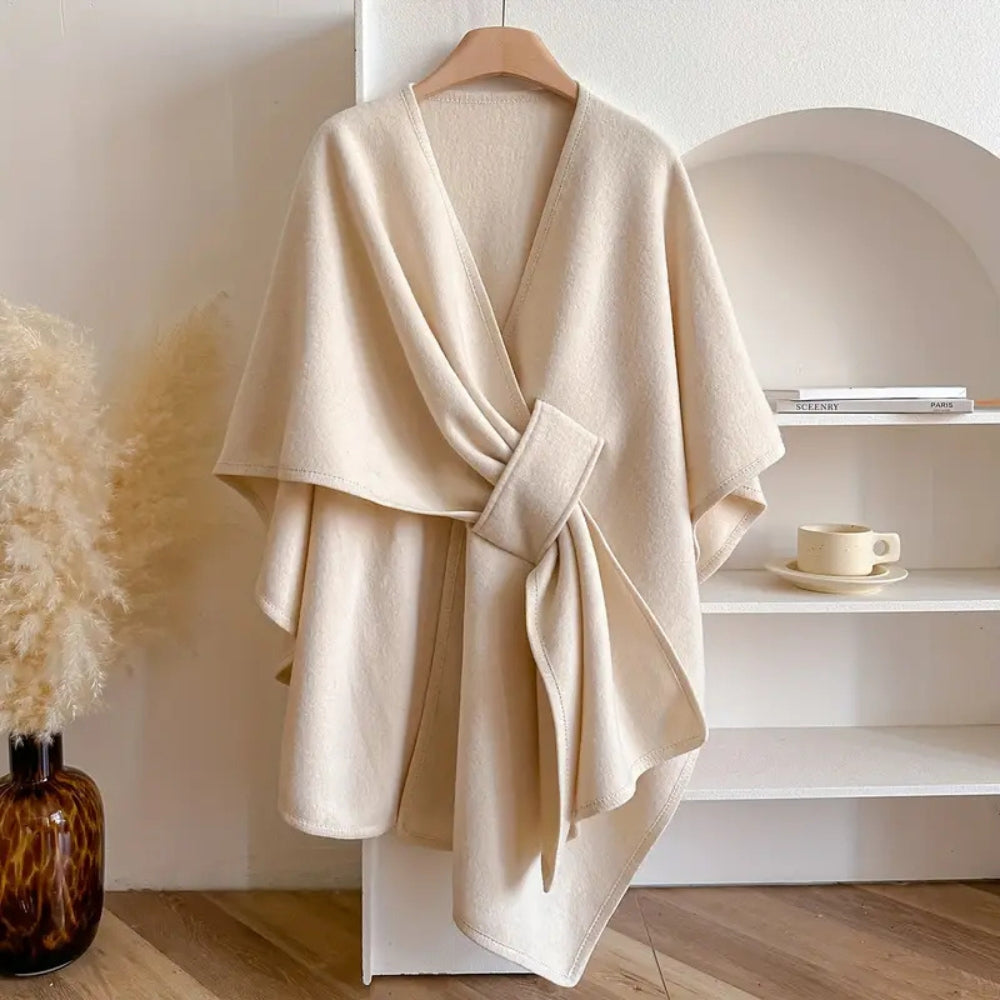 Dámský větruodolný šálový kabát z měkkého akrylu, ideální pro elegantní podzimní styl 4