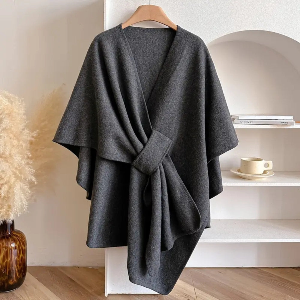 Dámský větruodolný šálový kabát z měkkého akrylu, ideální pro elegantní podzimní styl 5