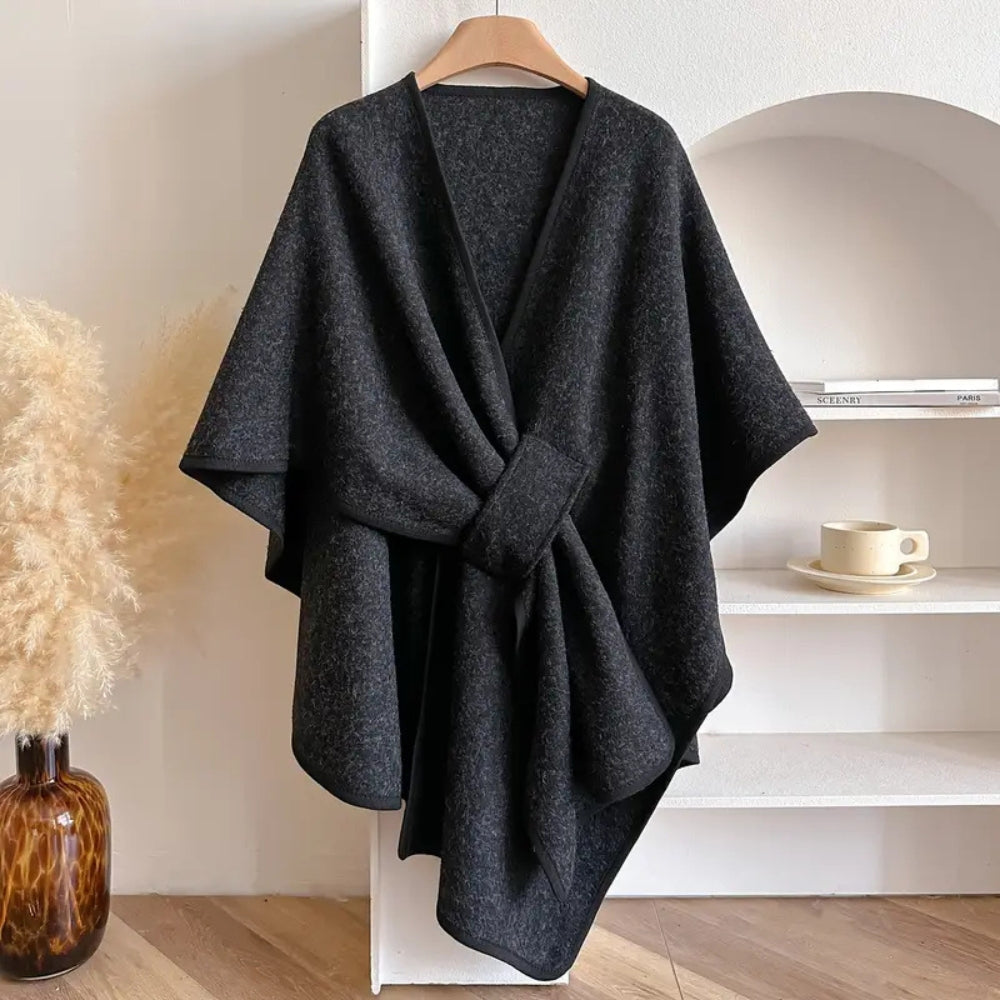 Dámský větruodolný šálový kabát z měkkého akrylu, ideální pro elegantní podzimní styl 6