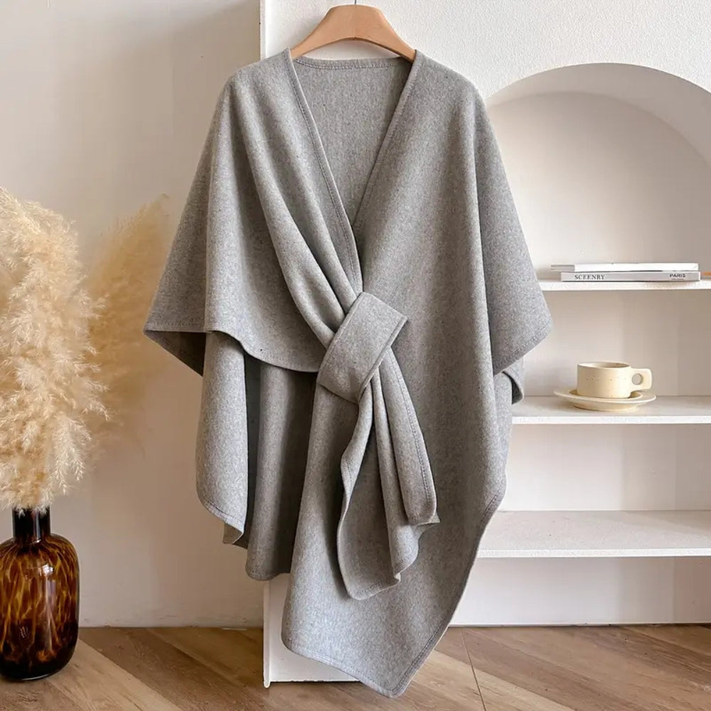 Dámský větruodolný šálový kabát z měkkého akrylu, ideální pro elegantní podzimní styl 7