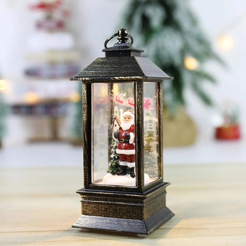 Dekorativní vánoční lucerna s časovačem a teplým světlem, klasický design pro vnitřní dekoraci 7