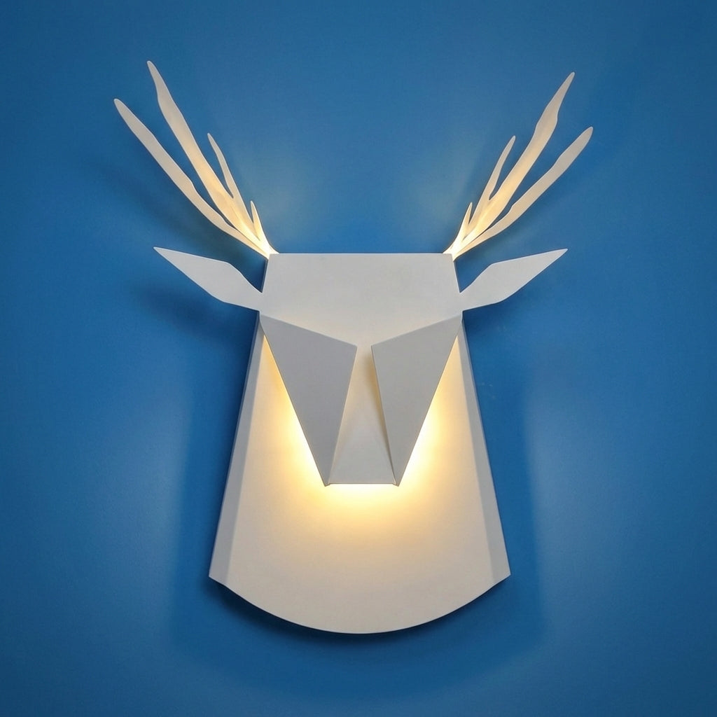 Dekorativní nástěnná lampa Silueta jelena + Měkké LED osvětlení + Rustikální styl + 38 cm x 35 cm 4