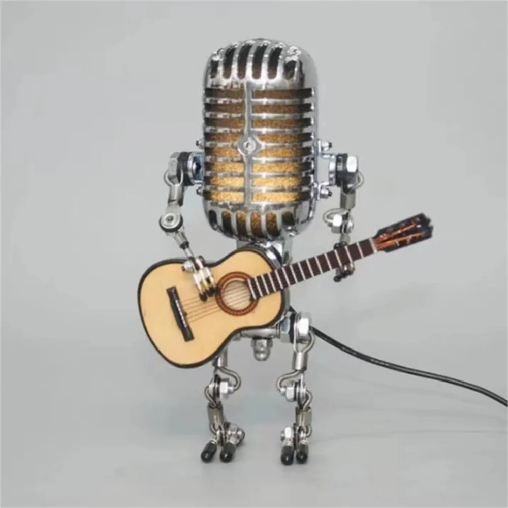 Designová robotická stolní lampa s kytarou pro moderní a kreativní interiéry 7