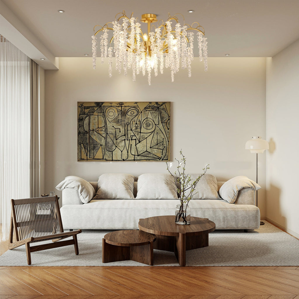 Designová stropní lampa s přírodní strukturou a jemným světlem 0