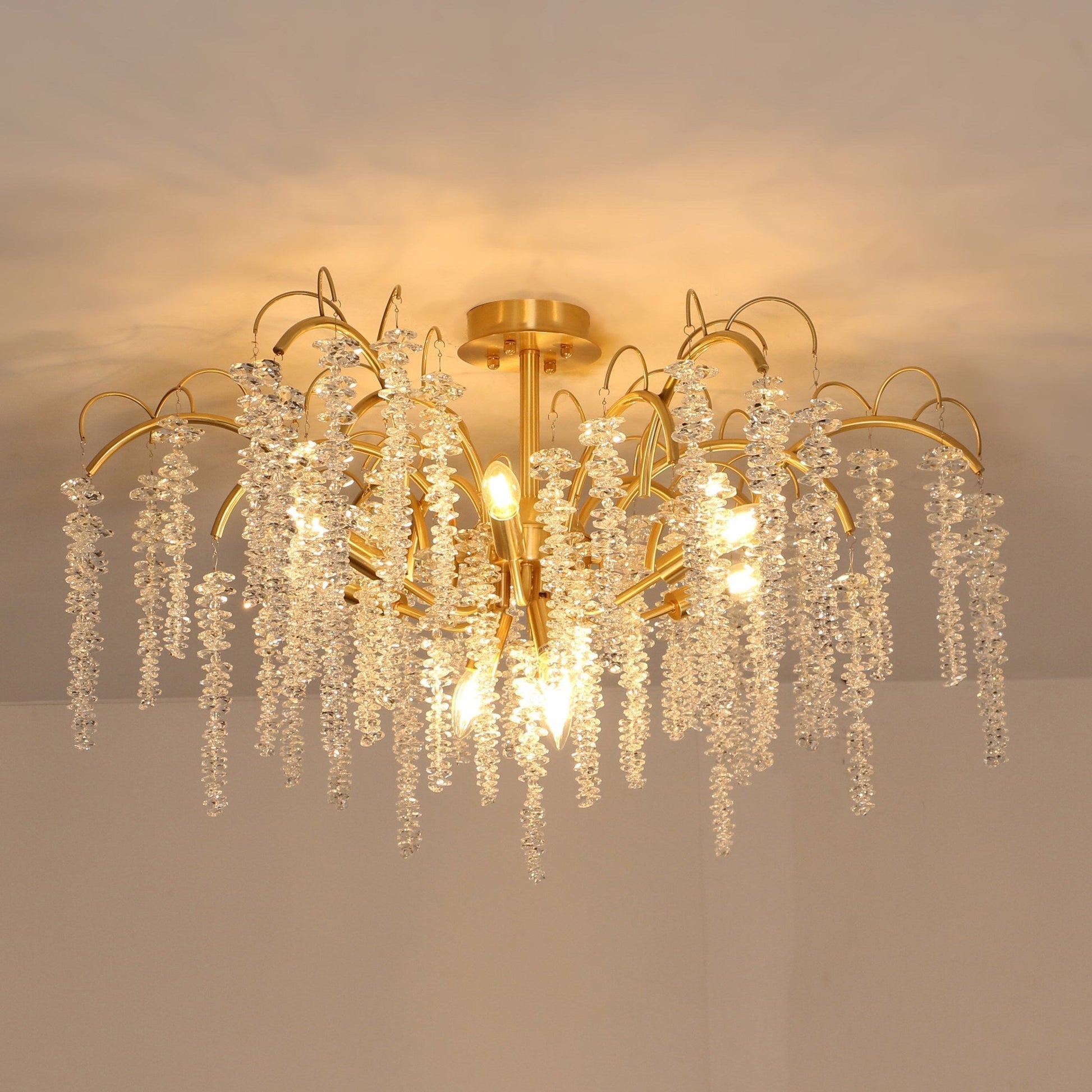 Designová stropní lampa s přírodní strukturou a jemným světlem 6