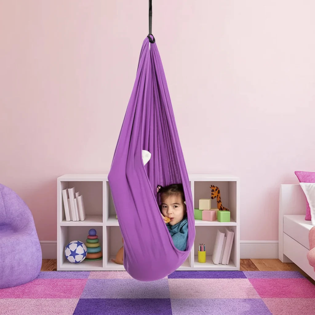 Dětská houpačka s kokonovým designem pro vnitřní použití, ideální pro zábavu a hraní, 6