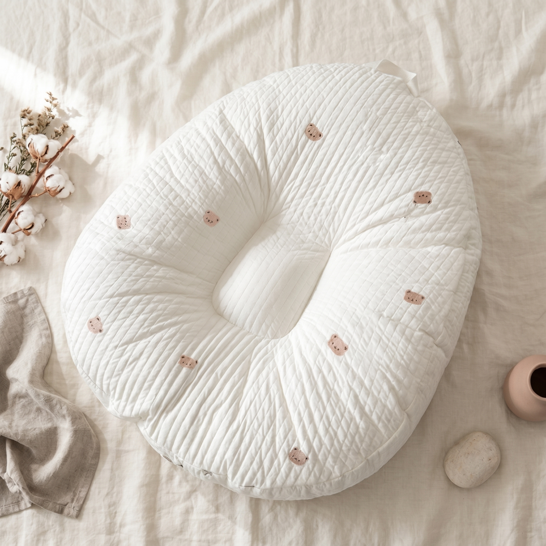 Dětské lehátko s ergonomickou oporou a prodyšnou bavlněnou tkaninou – design Soft Nest 1