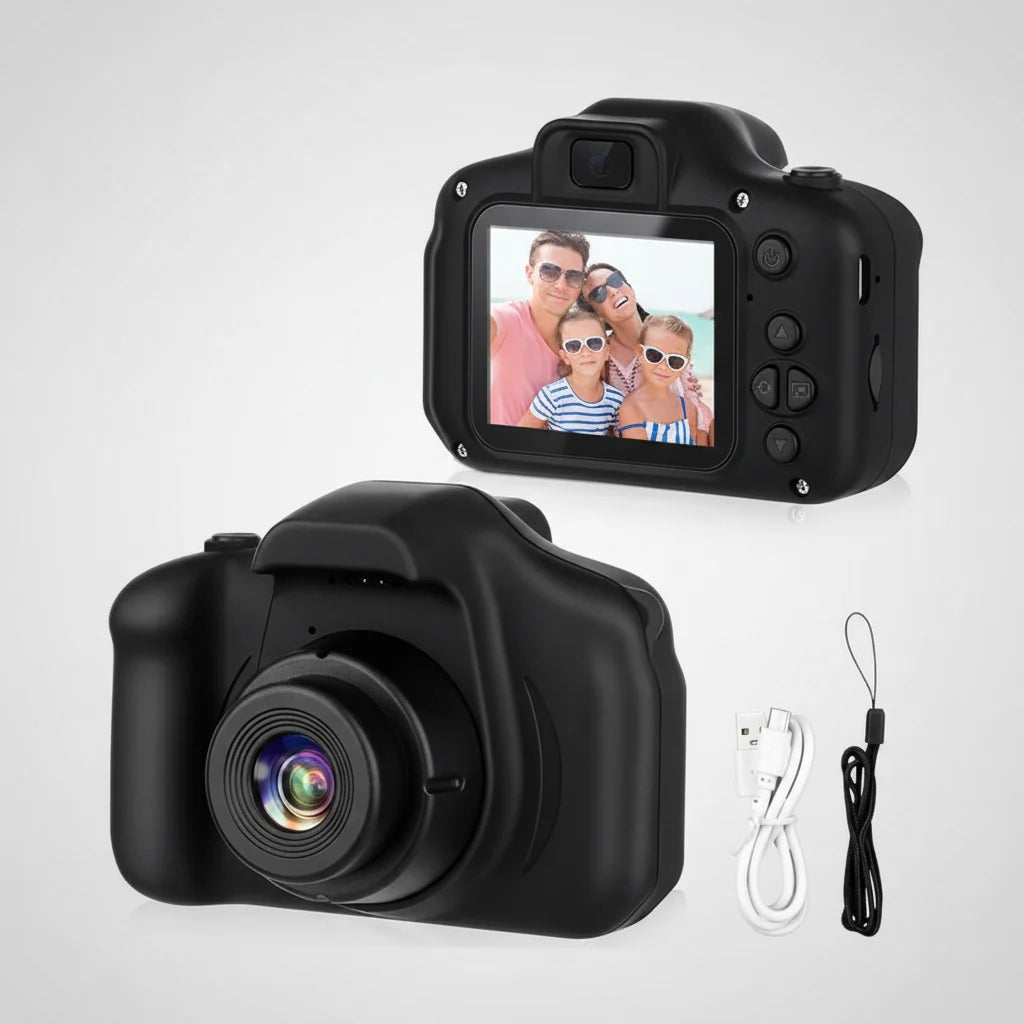 Dětský fotoaparát 12MP s HD videem, 64GB karta, odolný design, ideální pro kreativní 0