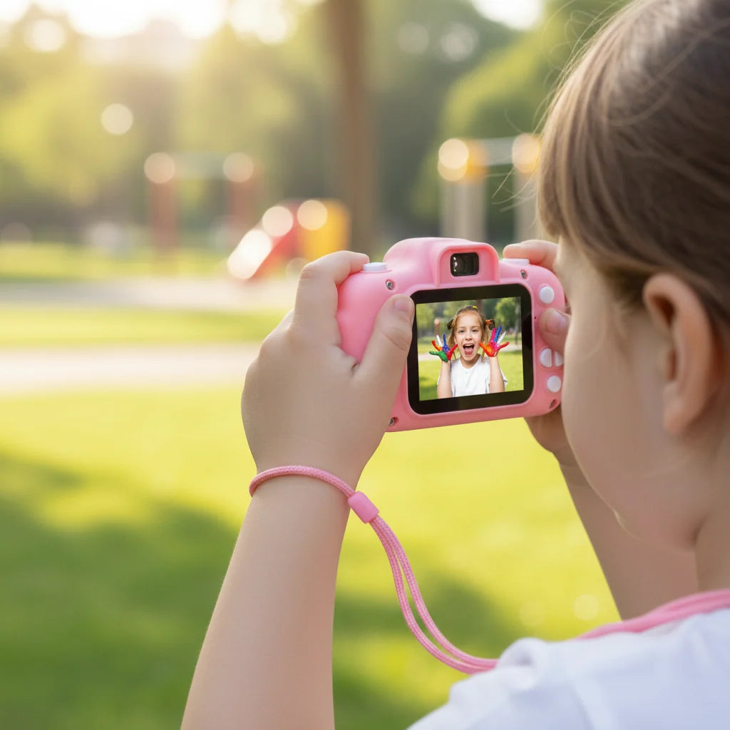 Dětský fotoaparát 12MP s HD videem, 64GB karta, odolný design, ideální pro kreativní 7
