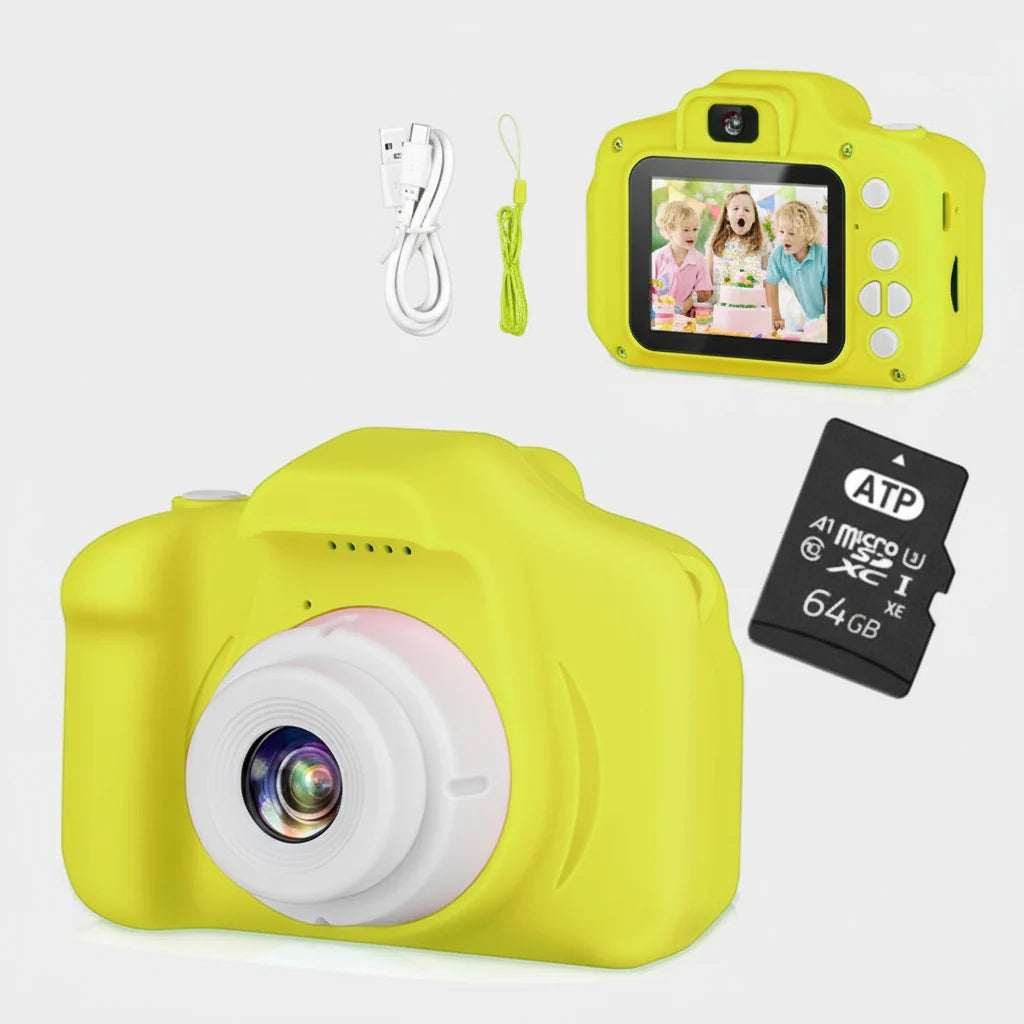 Dětský fotoaparát 12MP s HD videem, 64GB karta, odolný design, ideální pro kreativní 9