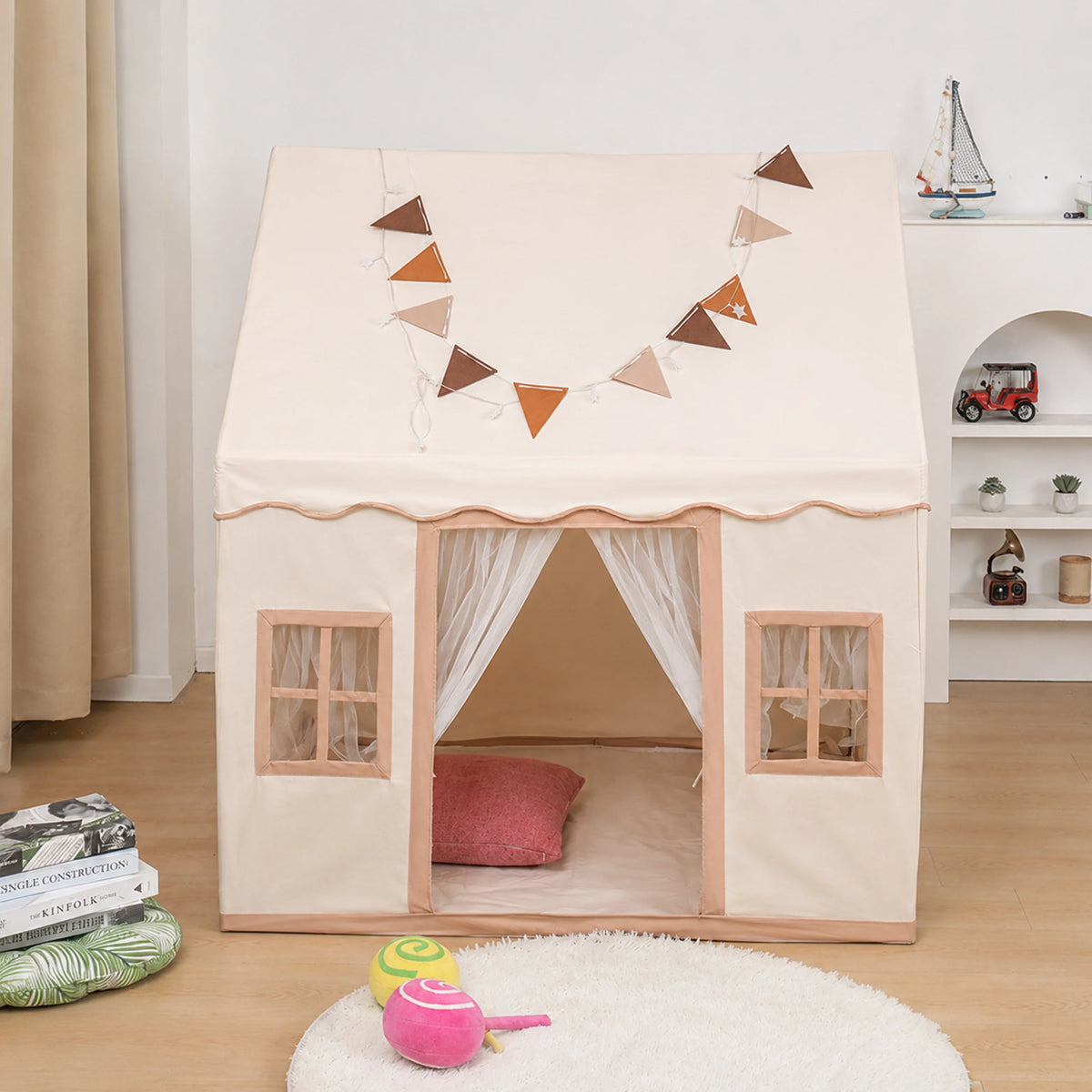 Dětský stan teepee pro děti s skládacím designem, vyrobený z bavlny, ideální pro inter 4