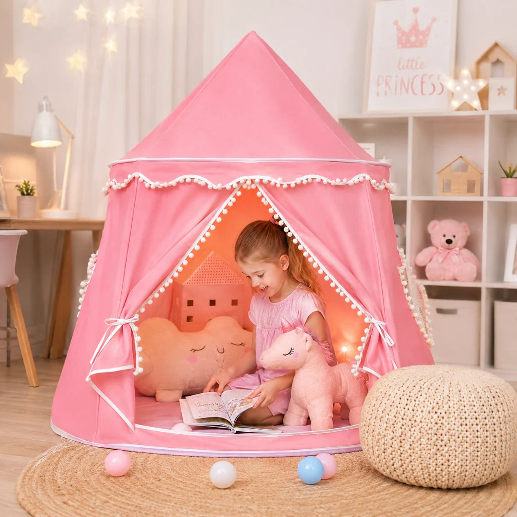 Dětský stan teepee pro hraní a relaxaci, skládací design s pastelovými barvami, vyrobený 0