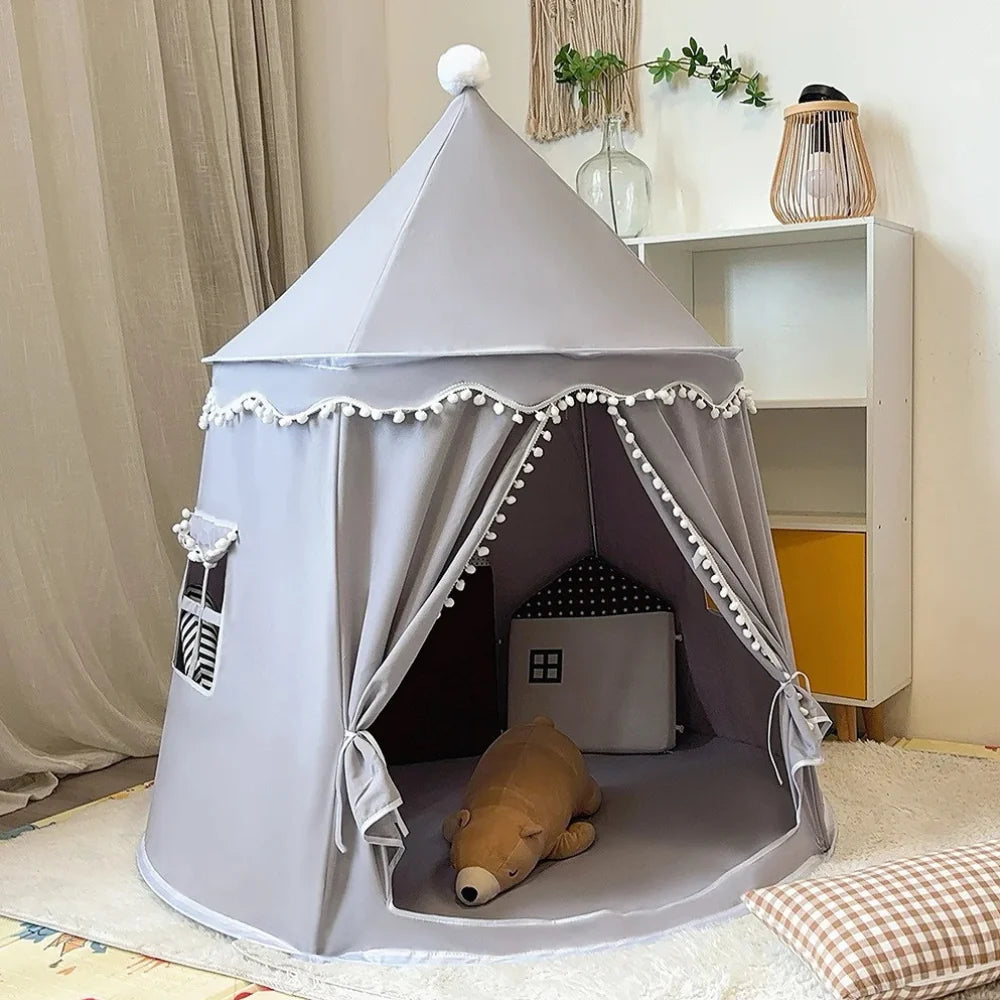 Dětský stan teepee pro hraní a relaxaci, skládací design s pastelovými barvami, vyrobený 7