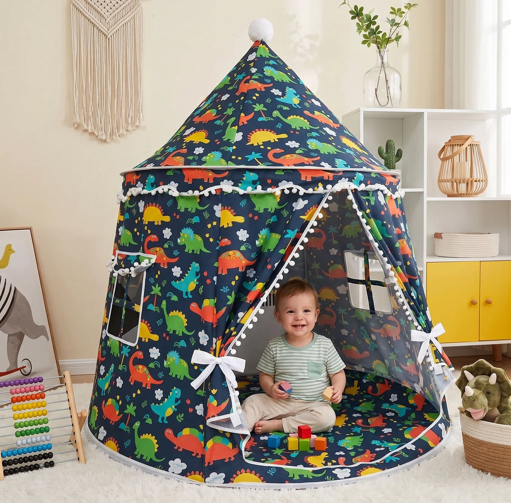Dětský stan teepee pro hraní a relaxaci, skládací design s pastelovými barvami, vyrobený 8