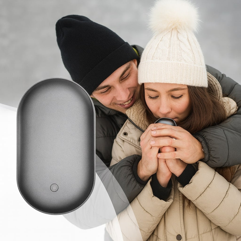 Dobíjecí ohřívač rukou s vestavěnou powerbankou – přenosný design s úchopem 1