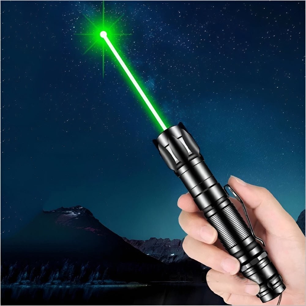 Dobíjecí zelené laserové ukazovátko s USB, dlouhým dosahem a odolnou hliníkovou konstrukcí 3