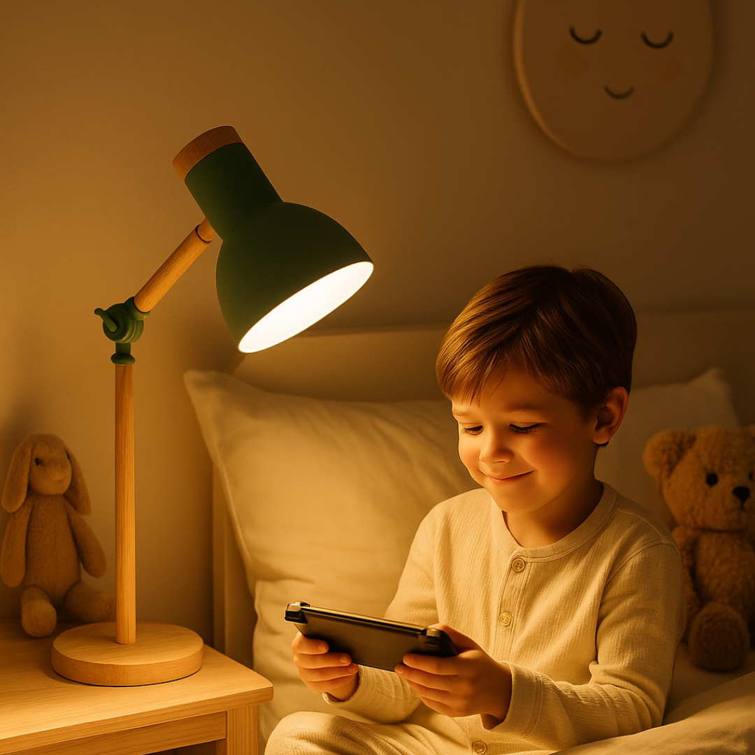 Dřevěná stolní lampa v severském stylu 2