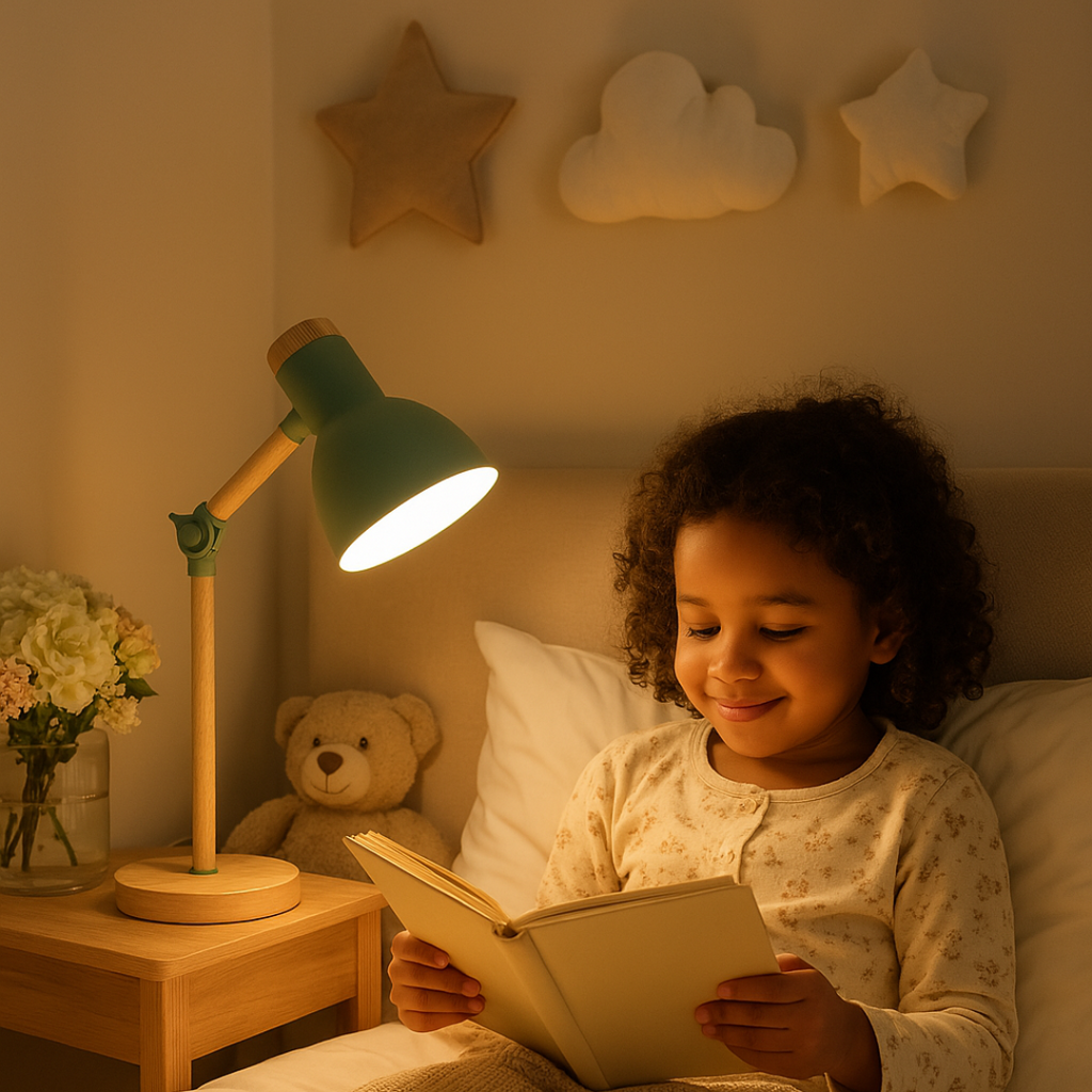 Dřevěná stolní lampa v severském stylu 3