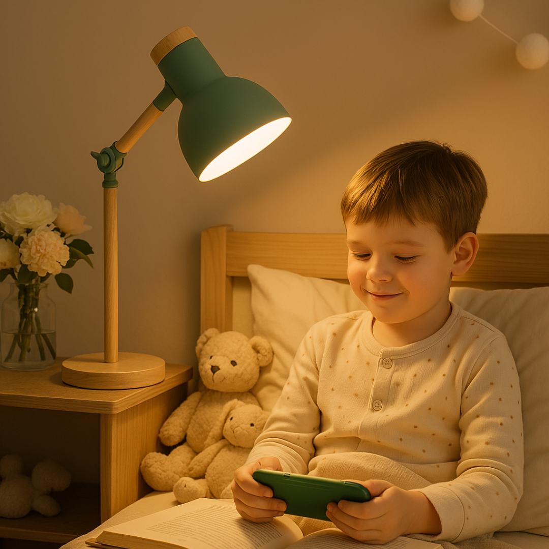 Dřevěná stolní lampa v severském stylu 4