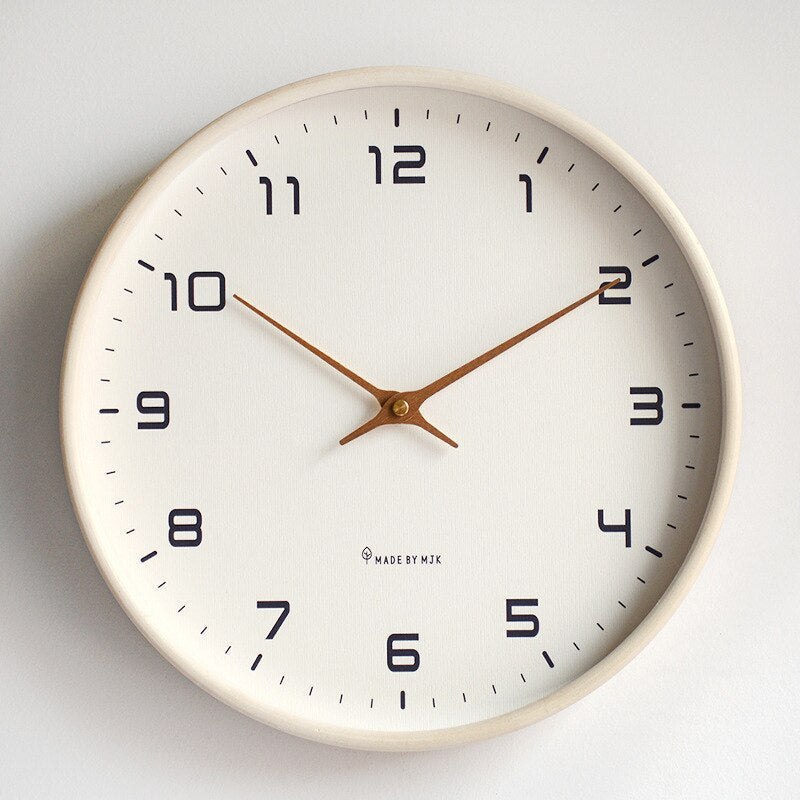 Dřevěné nástěnné hodiny s quartz mechanismem, skandinávský minimalistický design, elegantní a moderní 3