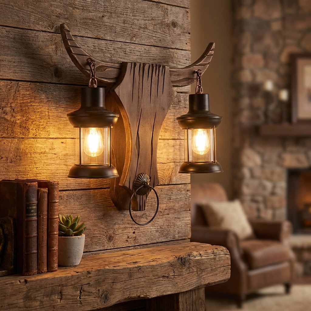 Dvojitá LED nástěnná svítidla – klasický vintage styl v černé povrchové úpravě 0