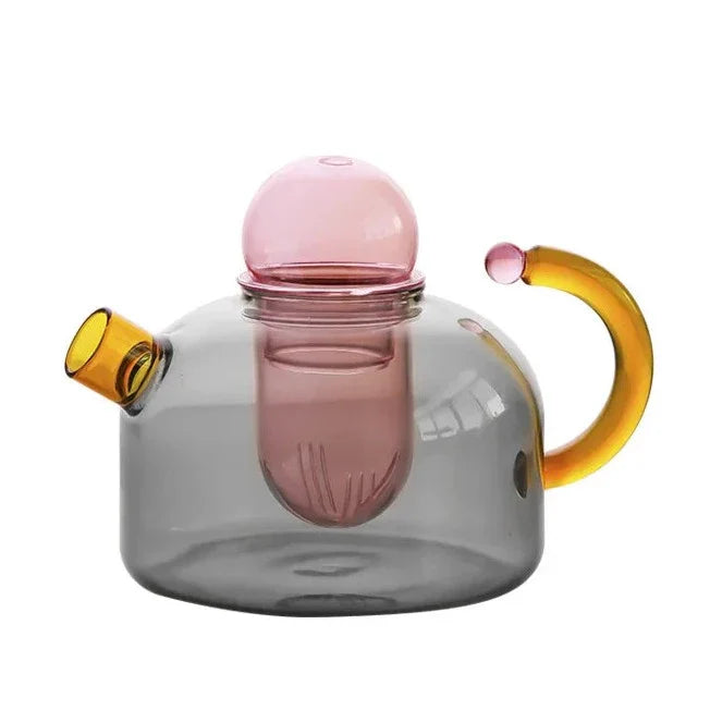 Elegantní borosilikátová čajová sada s jedinečným designem a zářivými barvami - vhodná do myčky nádobí, hrnek 80 ml, konvice 400 ml 11