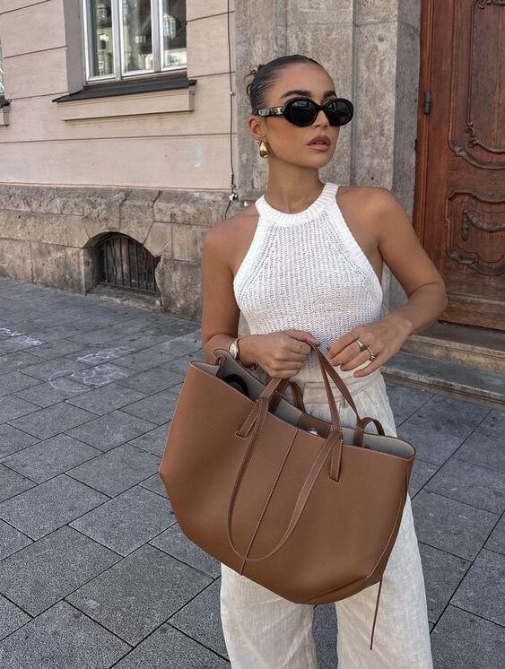 Elegantní kožená taška s velkou kapacitou 1