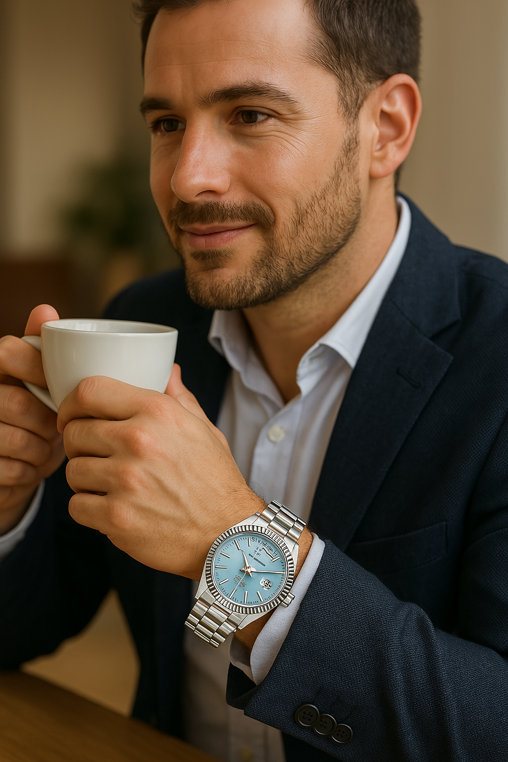 Elegantní pánské hodinky s automatickým strojkem a ukazatelem data 4