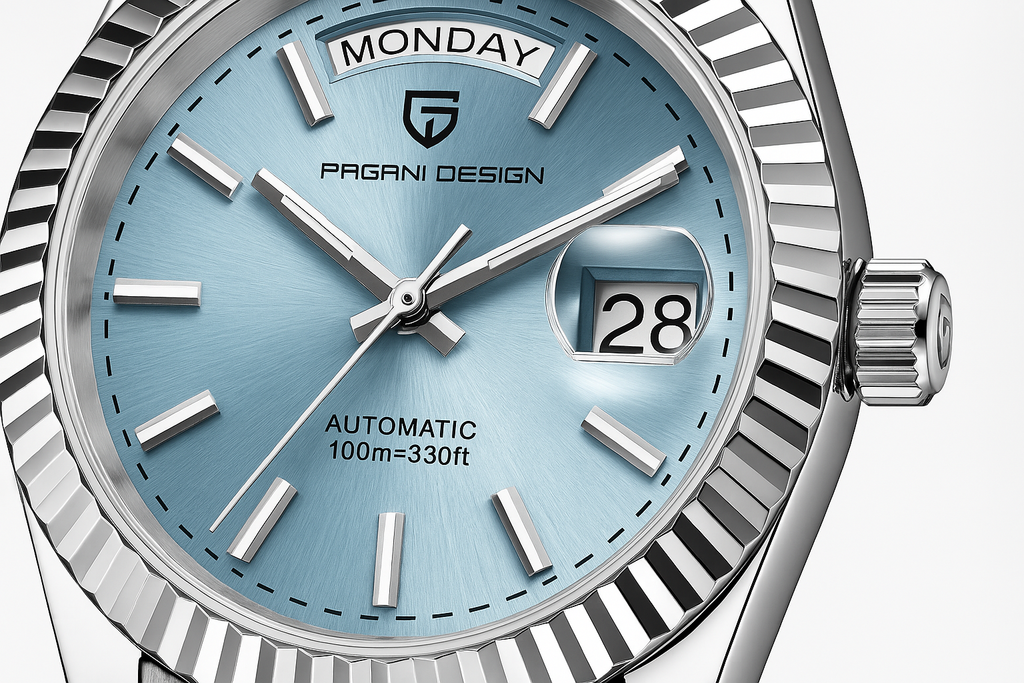 Elegantní pánské hodinky s automatickým strojkem a ukazatelem data 6