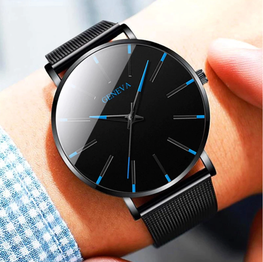 Elegantní pánské quartzové hodinky s minimalistickým designem - nerezová ocel 1