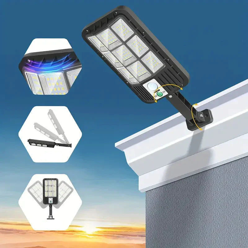 Energeticky úsporné solární bodové světlo s pohybovým senzorem a světelným výkonem 5000 lumenů 0