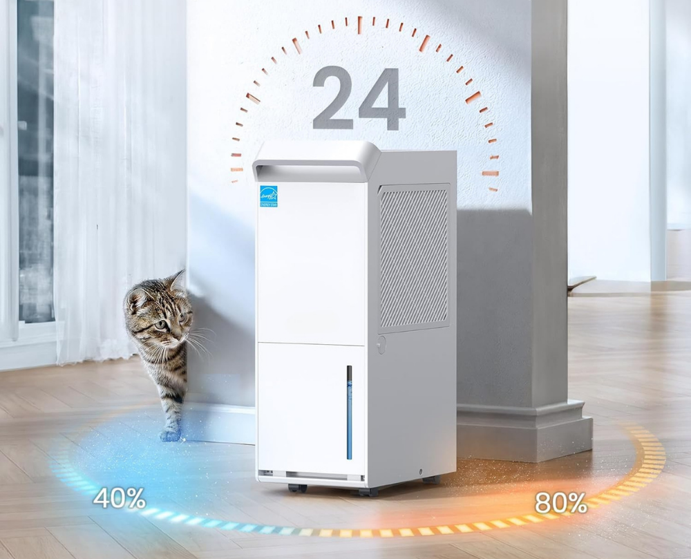 Energeticky úsporný odvlhčovač s inteligentní regulací vlhkosti pro velké místnosti – vysoký výkon, nízká spotřeba energie 1