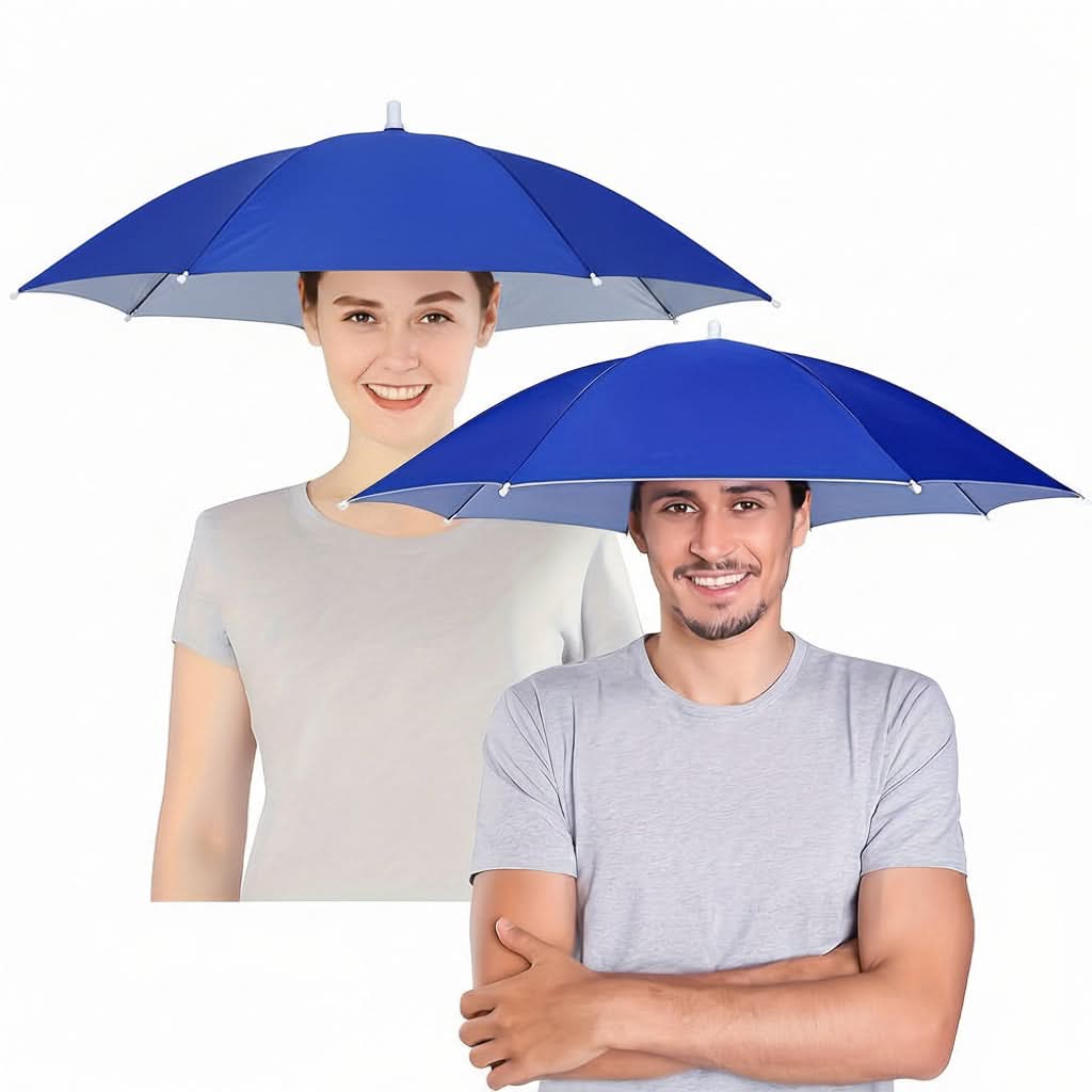 Hands-free deštníková čepice s UV ochranou, lehký a nastavitelný design, ideální pro ochranu 0