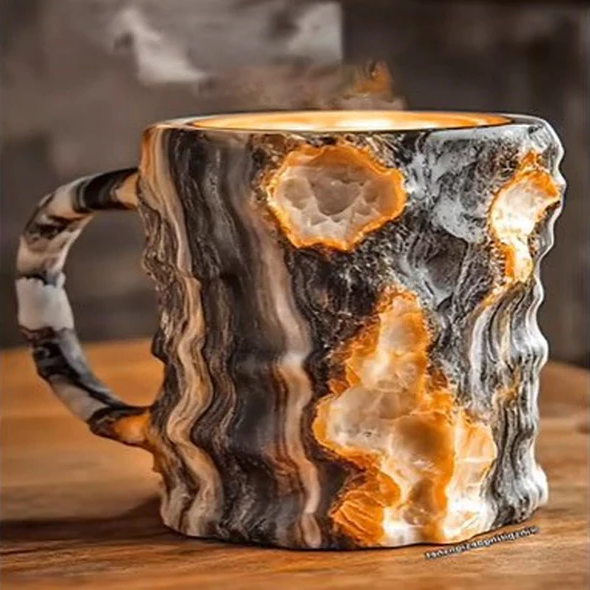 Hrnek na kávu z minerálního křišťálu, elegantní design, 300 ml – jedinečný styl a funkčnost 8