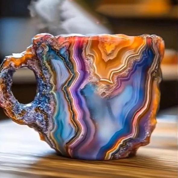 Hrnek na kávu z minerálního křišťálu, elegantní design, 300 ml – jedinečný styl a funkčnost 9