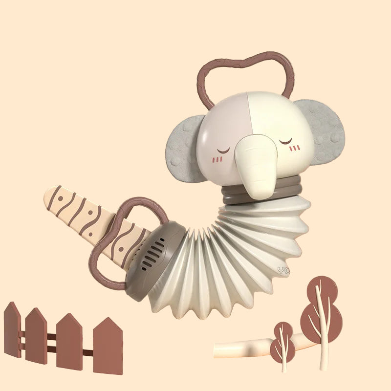 Interaktivní dětská harmonika s chrastítkem – barevná a vzdělávací pro miminka 0