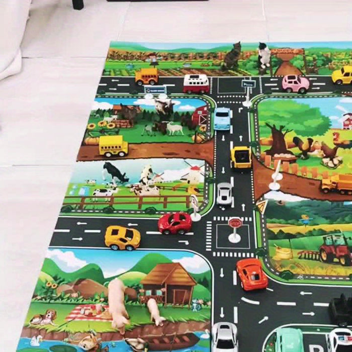 Interaktivní hrací podložka pro děti – barevný design farmy a doprava 2