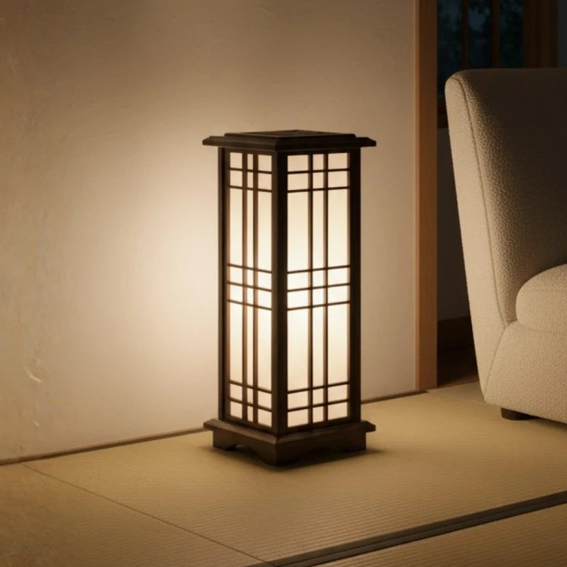 Japonská lampa Shoji s dřevěným rámem a LED osvětlením, moderní design pro vytvoření tepl 1
