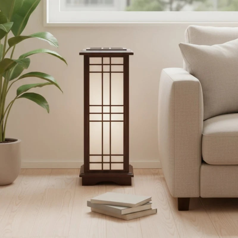 Japonská lampa Shoji s dřevěným rámem a LED osvětlením, moderní design pro vytvoření tepl 2