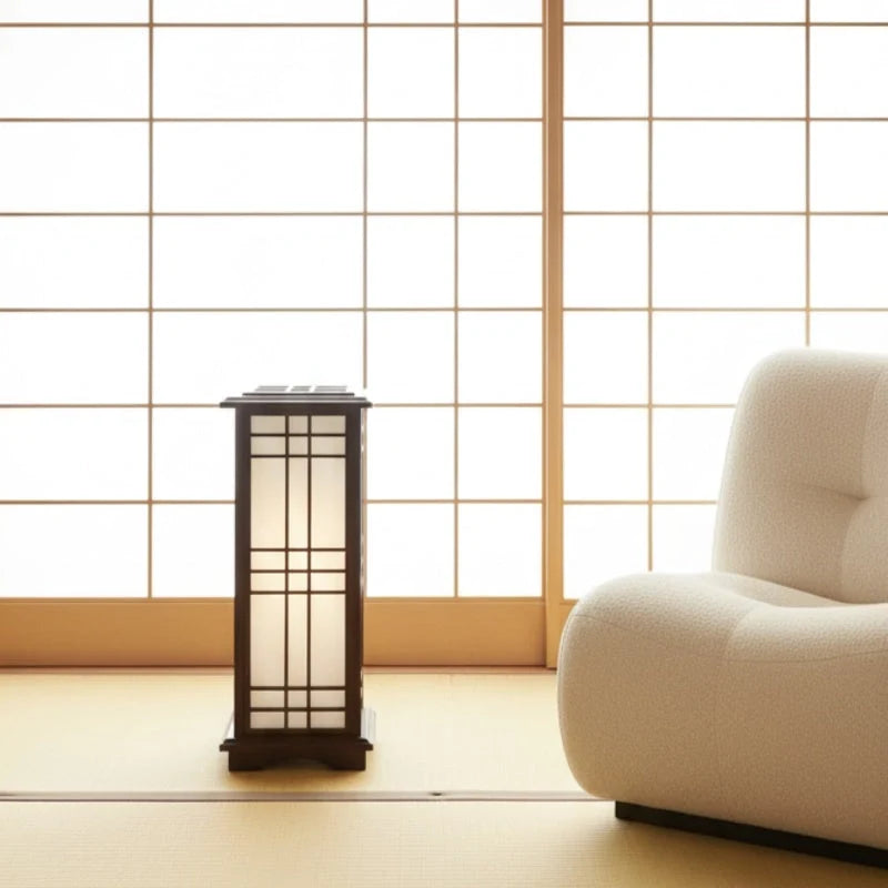 Japonská lampa Shoji s dřevěným rámem a LED osvětlením, moderní design pro vytvoření tepl 5