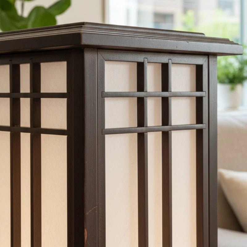 Japonská lampa Shoji s dřevěným rámem a LED osvětlením, moderní design pro vytvoření tepl 6