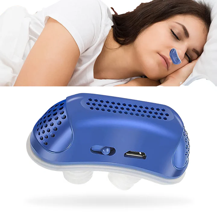 Kompaktní mikro CPAP přístroj pro spánkovou apnoe – hypoalergenní silikonový gel, ideální na cesty, nabíjení přes USB 0