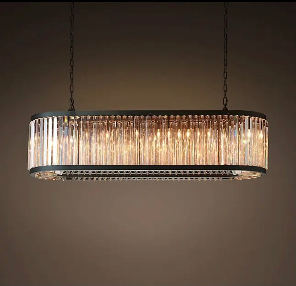 Křišťálový Lustr do Obýváku s Matným Černým Kovem – Moderní Americký Design, Nastavitelná Výška, Různé Velikosti 0