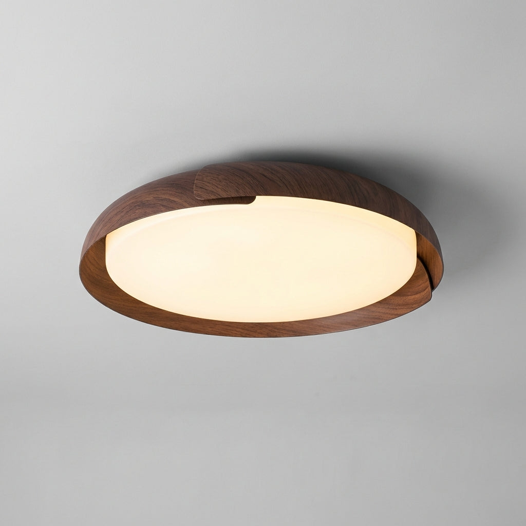 Kulaté LED stropní svítidlo s dálkovým ovládáním, imitace dřeva, úsporné, 42 cm – ideální do obývacího pokoje i ložnice 0