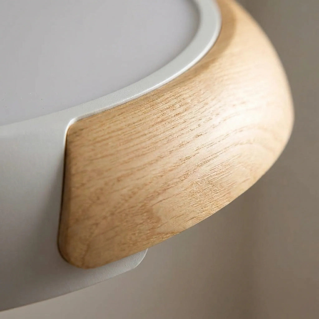 Kulaté LED stropní svítidlo s dálkovým ovládáním, imitace dřeva, úsporné, 42 cm – ideální do obývacího pokoje i ložnice 3