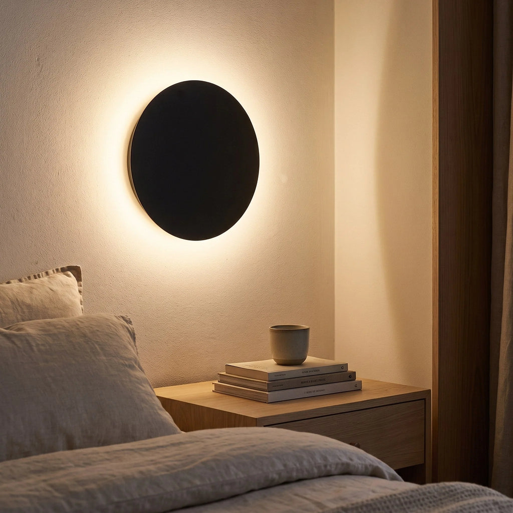 Kulaté nástěnné svítidlo LED s dotykovým stmíváním, minimalistický design v černé nebo bí 2