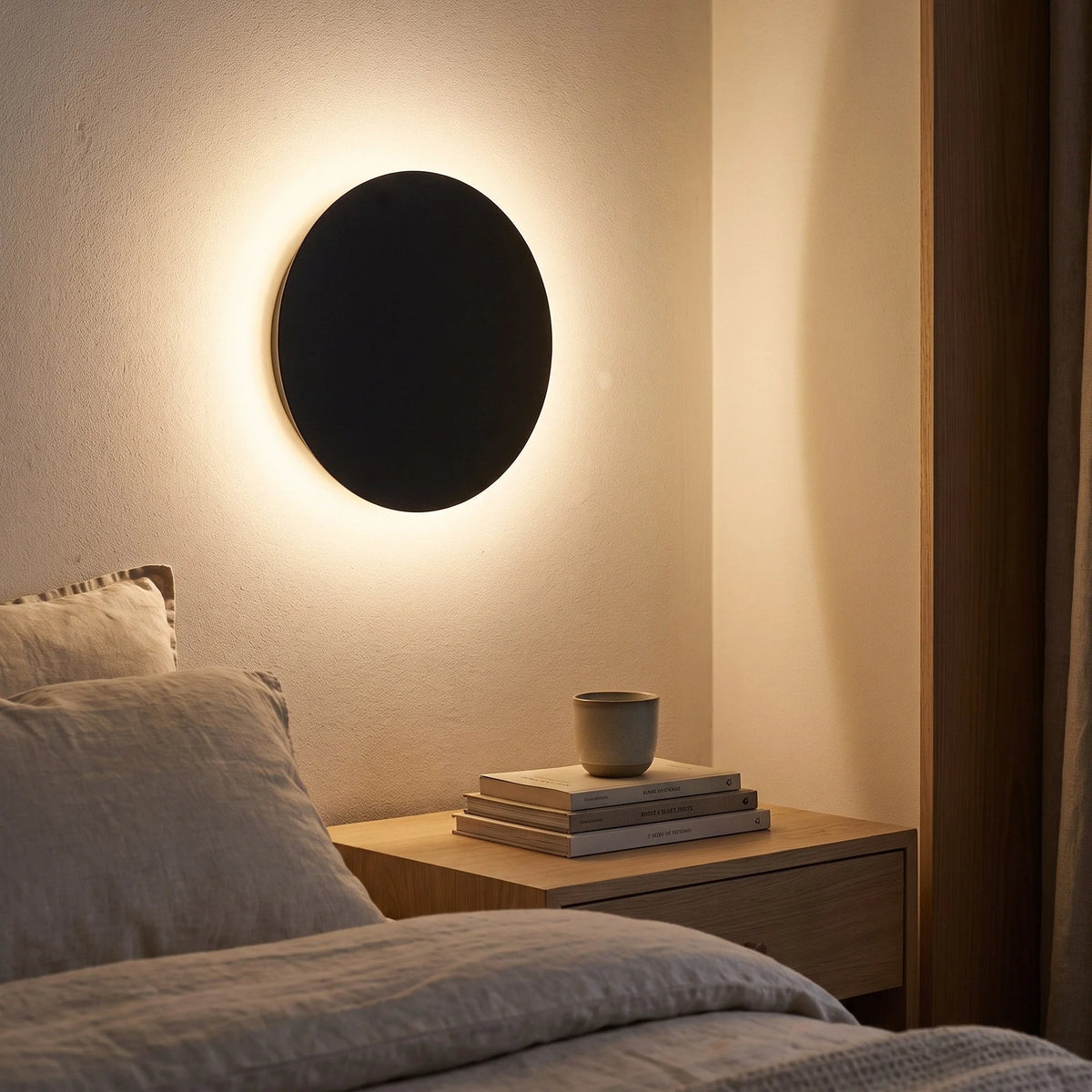 Kulaté nástěnné svítidlo LED s dotykovým stmíváním, minimalistický design v černé nebo bí 2