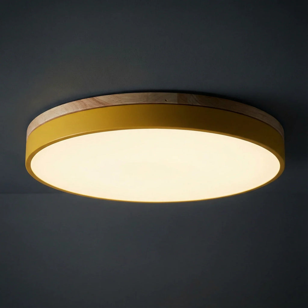 Kulaté stropní LED svítidlo s dřevěným obložením a nastavitelnou teplotou bare 5