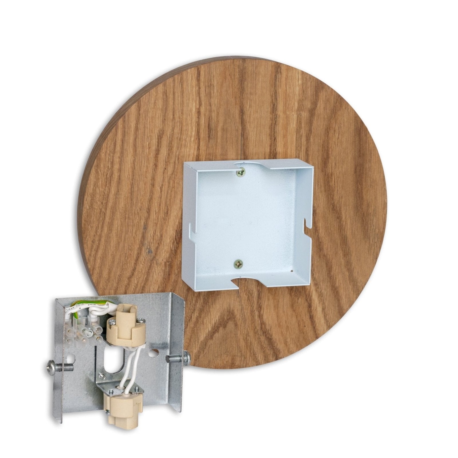 Kulaté dubové nástěnné svítidlo s měkkým nepřímým osvětlením – minimalistický skandinávský design – průměr 22 cm nebo 28 cm 6